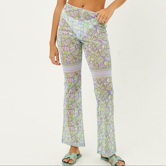 Frankies‎ Bikinis Joey Low Rise Mesh Pants - Vortex Large sheer Coverup - Picture 1 of 9
